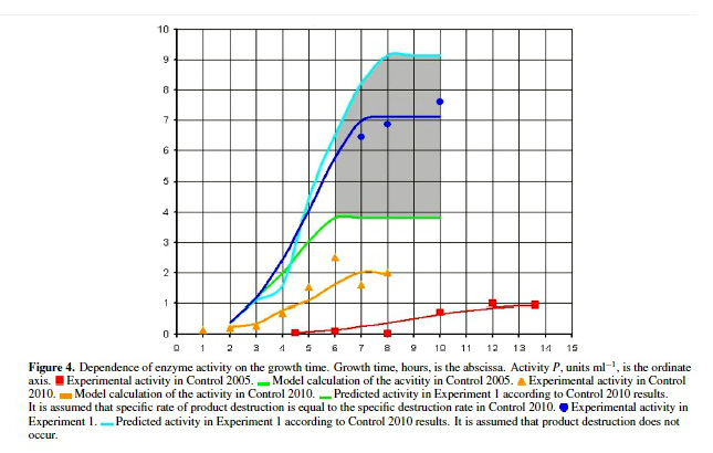 Dependence of Enzyme activity on the growth time